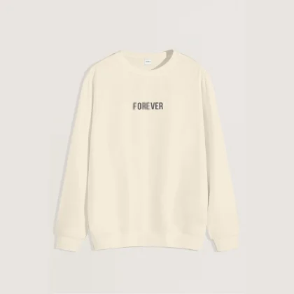 Mikina, Barva Ekru, s Potiskem Forever Over