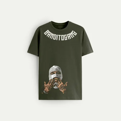 Tričko, Barva Khaki, s Potiskem Bandito