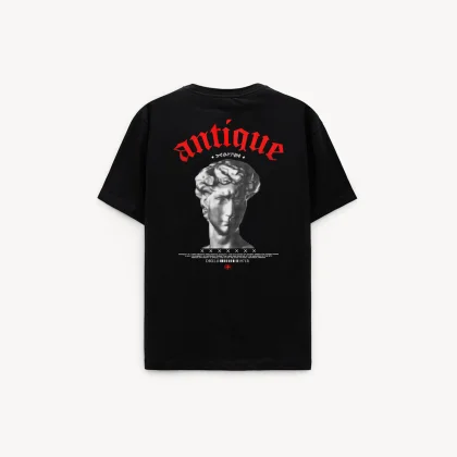 Oversized Tričko, Barva Černá, s Potiskem Greek Ancestor