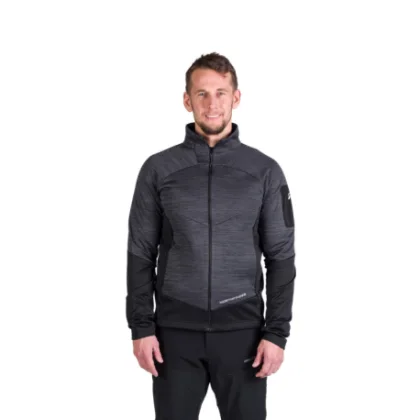 Pánská zateplená turistická mikina se zipem NORTHFINDER GIACOMO-411greyblack