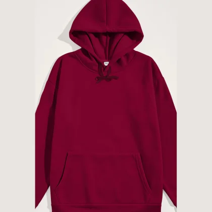 Mikina s Kapucí, Barva Bordó, s Potiskem Regular Hoodie