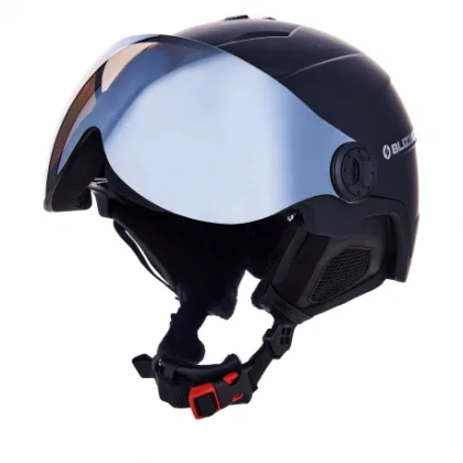 Lyžařská helma se štítem BLIZZARD Double Visor ski helmet, black matt, smoke lens, silver mirror S2