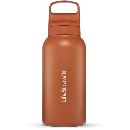LifeStraw Go 2.0 Stainless Steel, láhev s vodním filtrem, oranžová