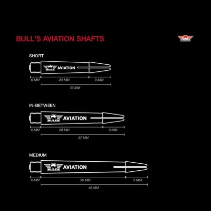 Násadky na šipky Bull's Aviation hliníkové střední šedé