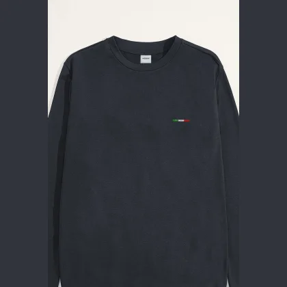 Mikina, Barva Železitě Šedá, s Potiskem Italian Stripe