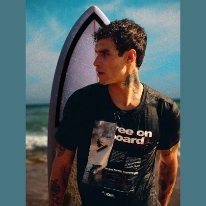4F T-shirt regular s potiskem pánský - černý M