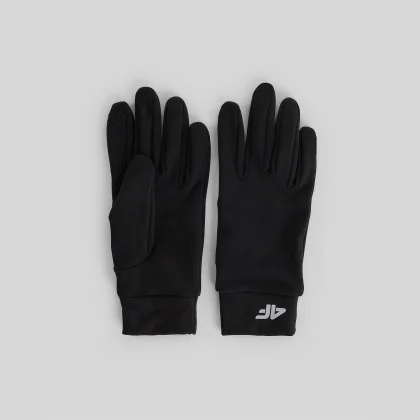 4F Unisex pletené rukavice Touch Screen - černé L