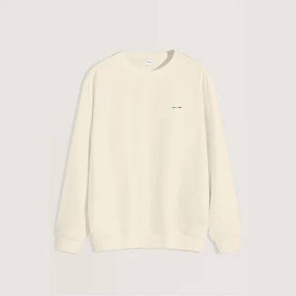 Mikina, Barva Ekru, s Potiskem Italian Stripe