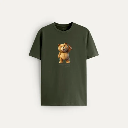 Tričko, Barva Khaki, s Potiskem Good Old Teddy