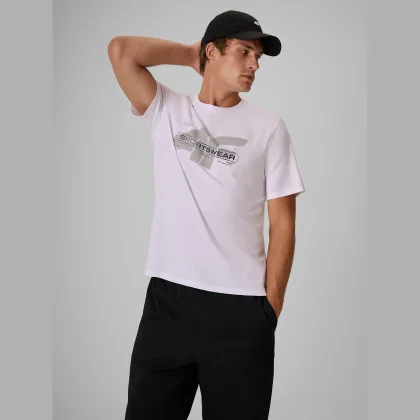 4F T-shirt regular s potiskem pánský - bílý 3XL