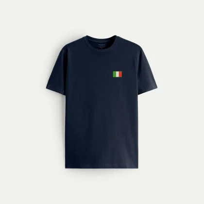 Tričko, Barva Černá, s Potiskem Italy Flag