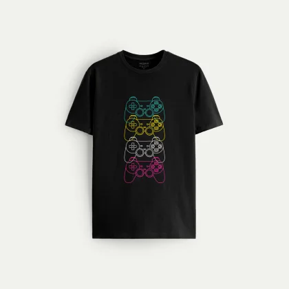 Tričko, Barva Černá, s Potiskem Neon Controller