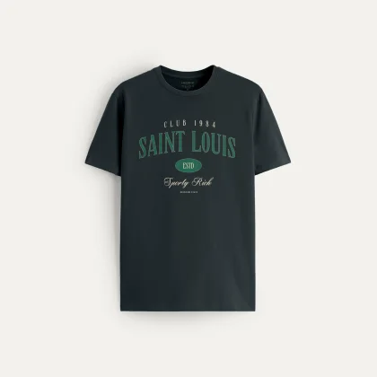 Tričko, Barva Železitě Šedá, s Potiskem Saint Louis 1984
