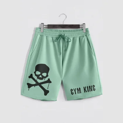 Šortky, Barva Světle Zelená, s Potiskem Pirate Gym King