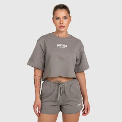 Dámský crop top Iron Aesthetics Heavy-Terry, šedý