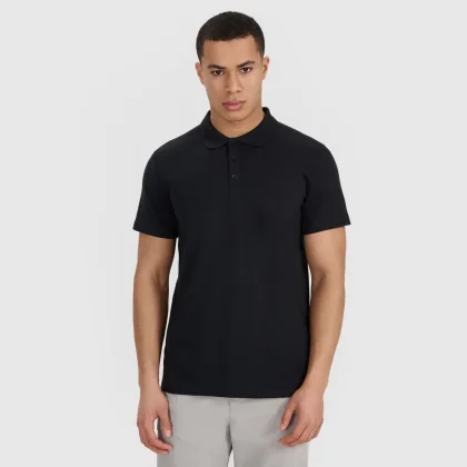 4F Pánské regular polo tričko - černé M