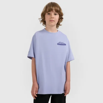 4F Oversize tričko s potiskem chlapecké - fialové 158