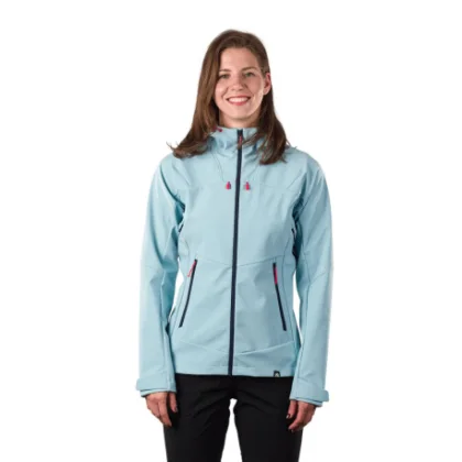 Dámská turistická softshellová bunda s kapucí NORTHFINDER DAMARIS-368skyblue