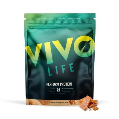 Vivo Life NEW PERFORM Slaný karamel - RAW VEGAN PROTEIN & BCAA (988 g)