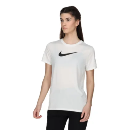 Dámské tréninkové tričko s krátkým rukávem NIKE W NK DF TEE RLGND HBR WHITE BLACK