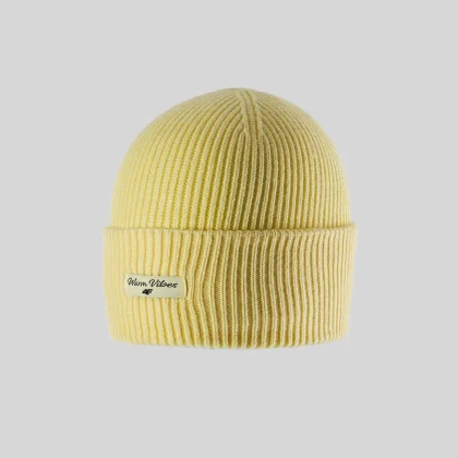 4F Čepice beanie dívčí - žlutá one size