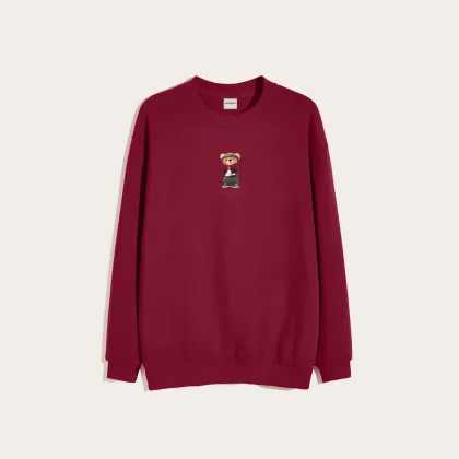 Mikina, Barva Bordó, s Potiskem Gangsta Teddy