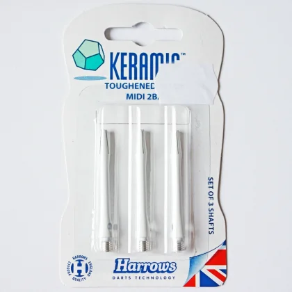 Násadky na šipky Harrows Keramic, střední, bílé, hliník s keramickým potahem