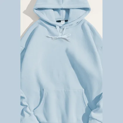 Mikina s Kapucí, Barva Nebesky Modrá , s Potiskem Regular Hoodie