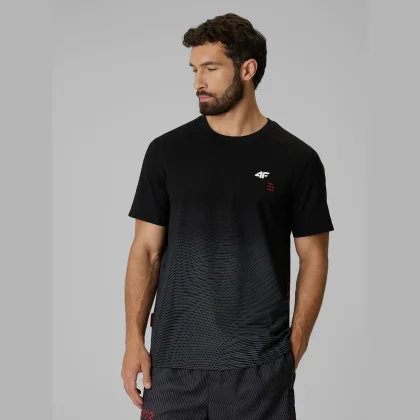 4F T-shirt regular s potiskem pánské - černé XXL
