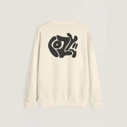 Mikina, Barva Ekru, s Potiskem Cozy