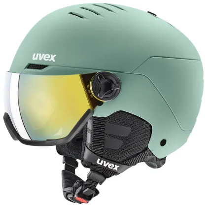 Uvex Wanted Visor, lyžařská helma s hledím, světle zelená