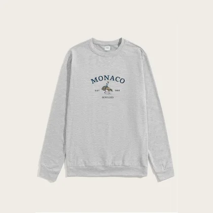 Mikina, Barva Bílá, s Potiskem Monaco 1986
