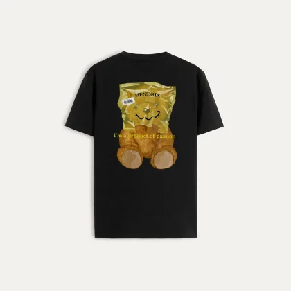 Tričko, Barva Černá, s Potiskem Passion Product Teddy