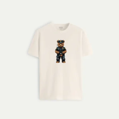 Tričko, Barva Ecru, s Potiskem Policebear