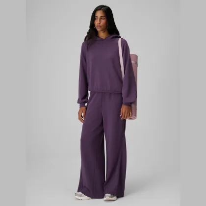 4F Dámské teplákové kalhoty se širokými nohavicemi - fialové M