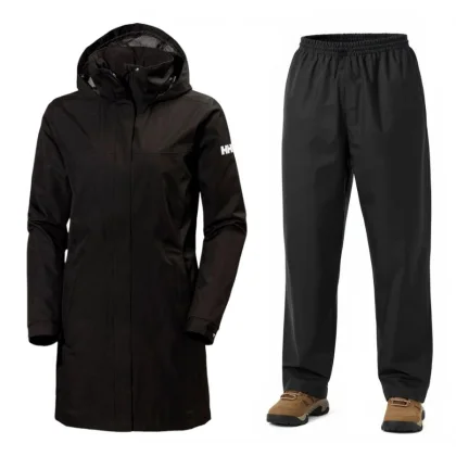 Helly Hansen Aden Long/HH Rain, dámská sada do deště, černá