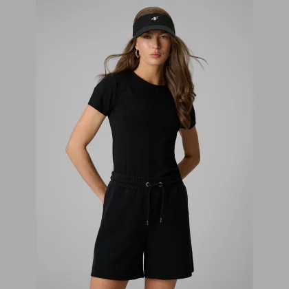 T-shirt slim hladké dámské - černé