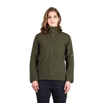 Dámská turistická softshellová bunda NORTHFINDER TIFFANI-300darkgreen