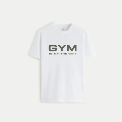 Tričko, Barva Černá, s Potiskem Gym Therapy