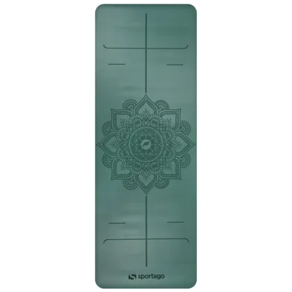 Gumová jóga podložka Sportago Amita 185x68x0,45 cm - šedá