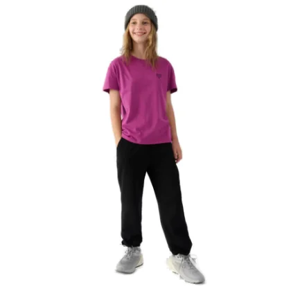Dívčí tepláky 4F JUNIOR TROUSERS-JWAW24TTROF754-20S-DEEP BLACK