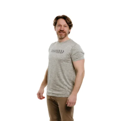 Pánské turistické tričko s krátkým rukávem EVERETT TecShirt M olive melange