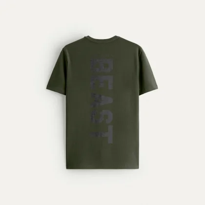 Tričko, Barva Khaki, s Potiskem Lift Like A Beast