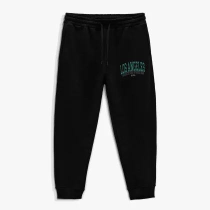 Tepláky Jogger , Barva Černá, s Potiskem Los Angeles USA