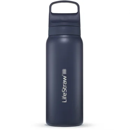 LifeStraw Go 2.0 Stainless Steel Water Filter Bottle, láhev na vodu, tmavě modrá