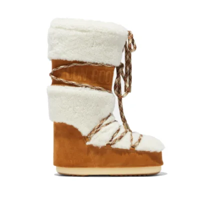 Dámské vysoké zimní boty MOON BOOT MB ICON SHEARLING, MA03 WHISKY OFF WHITE