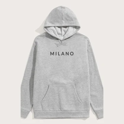 Mikina s Kapucí, Barva Růžová, s Potiskem Milano