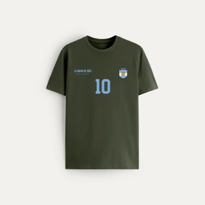 Tričko, Barva Khaki, s Potiskem Argentina 10