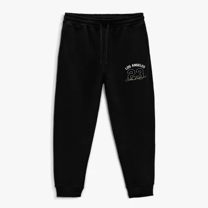 Tepláky Jogger , Barva Černá, s Potiskem LA City Legend