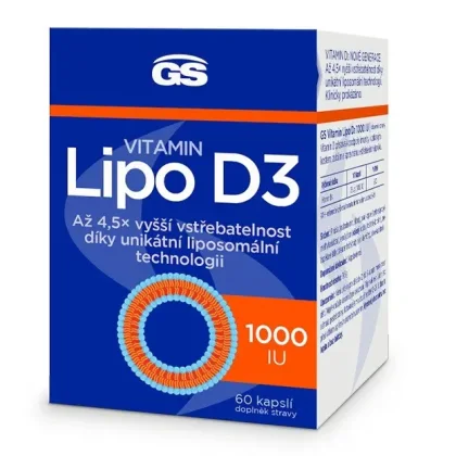 GS Vitamin Lipo D3 1000 IU 60 kapslí